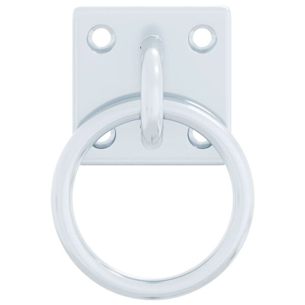 vidaXL Anneaux d'attelage avec plaques 3 pcs argent&eacute; acier