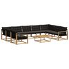 vidaXL Ensemble de canap&eacute;s d'ext&eacute;rieur 10 pc Blanc et noir