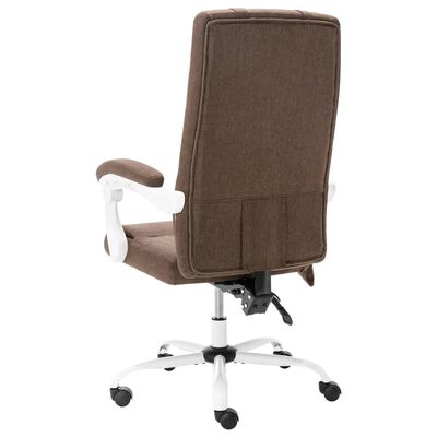 vidaXL Chaise de bureau de massage Marron Tissu