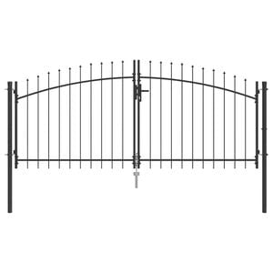 vidaXL Porte Double Woerden Gris 299,5 x 149,5 cm Acier