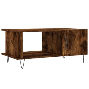 vidaXL Table basse ch&ecirc;ne fum&eacute; 90x50x40 cm bois d'ing&eacute;nierie