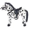 vidaXL Jouet en peluche Cheval Noir et blanc XXL