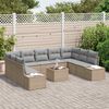 vidaXL Ensemble de canap&eacute; de jardin 9 pcs Beige et Gris clair