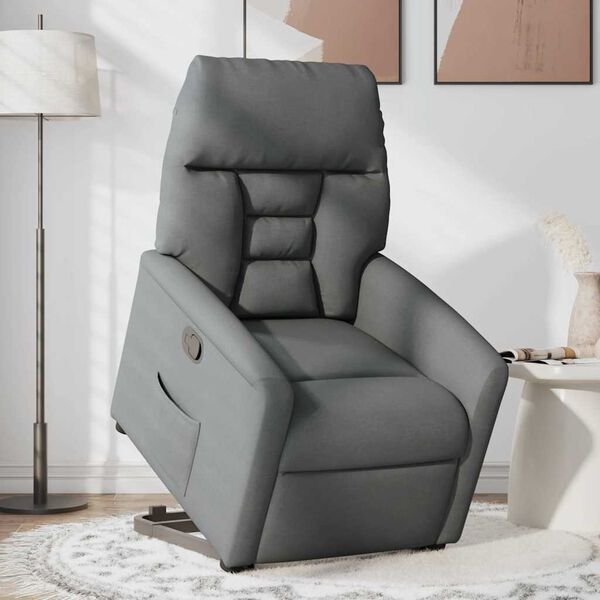 vidaXL Fauteuil inclinable Gris fonc&eacute; Tissu
