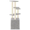 vidaXL Arbre &agrave; chat avec griffoirs en sisal gris clair 107,5 cm