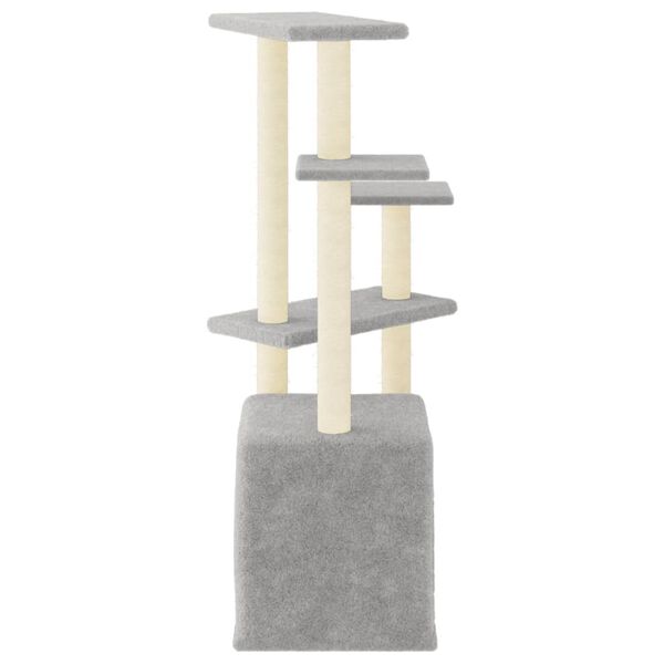 vidaXL Arbre &agrave; chat avec griffoirs en sisal gris clair 107,5 cm