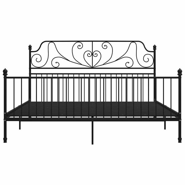 vidaXL Cadre de lit sans matelas noir m&eacute;tal 200x200 cm