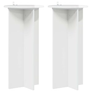 vidaXL Support de Plante 2 pi&egrave;ces Blanc brillant 40 x 40 x 80 cm