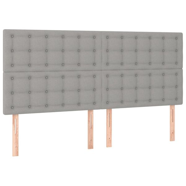 vidaXL T&ecirc;te de lit Gris clair 160 x 5 x 118/128 cm Tissu