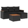 vidaXL Salon de jardin 5 pcs avec coussins noir r&eacute;sine tress&eacute;e