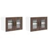 vidaXL Cabinet en verre mural PORTO 2 pc Ch&ecirc;ne brun Bois d'ing&eacute;nierie
