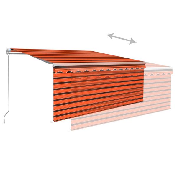 vidaXL Auvent r&eacute;tractable manuel avec store 3x2,5 m Orange et marron