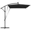 vidaXL Parasol banane à mât déporté Noir 294 x 200 x 254 cm
