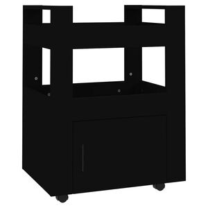 vidaXL Chariot de cuisine Noir 60x45x80 cm Bois d'ing&eacute;nierie