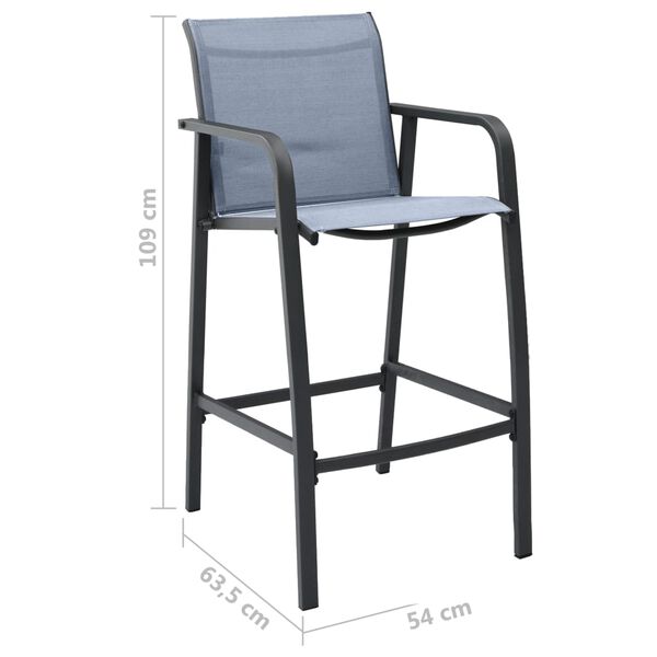 vidaXL Ensemble de bar de jardin 7 pcs Noir et gris