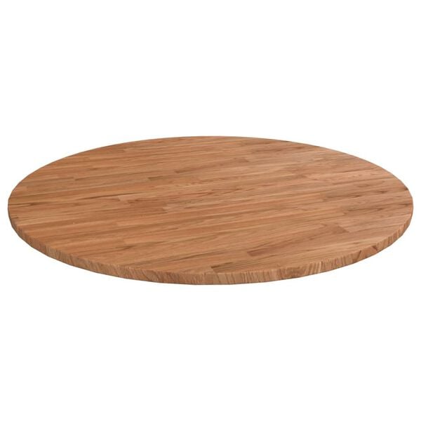 vidaXL Dessus de table rond Marron clair &Oslash;90x1,5 cm Bois ch&ecirc;ne trait&eacute;