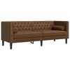 vidaXL Ensemble de canapé Chesterfield et traversins 3 pcs marron