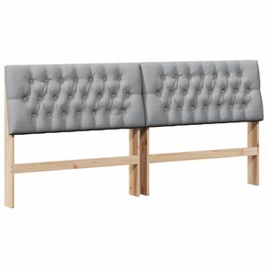 vidaXL T&ecirc;te de lit capitonn&eacute;e Gris clair 200 cm Pin massif
