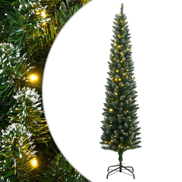 vidaXL Sapin de Noël artificiel mince 300 LED 210 cm