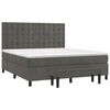 vidaXL Sommier &agrave; lattes de lit et matelas Gris fonc&eacute; 180x200cm Velours