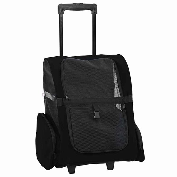 vidaXL Chariot pour animaux de compagnie 3 en 1 Design Noir 48 x 32 x (57-106) cm Tissu Oxford