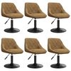 vidaXL Chaises pivotantes &agrave; manger lot de 6 marron velours