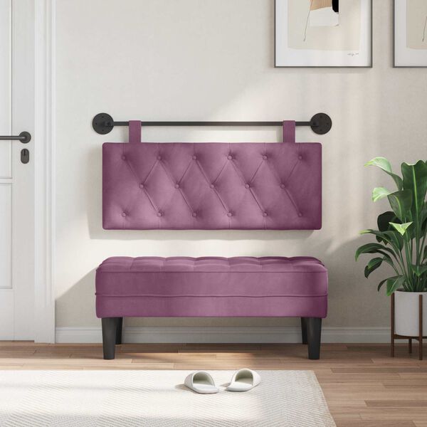 vidaXL T&ecirc;te de lit suspendue Pourpre 110 x 55 x 7 cm Velours