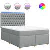 vidaXL Sommier &agrave; lattes de lit avec matelas Gris clair 140x190cm Tissu