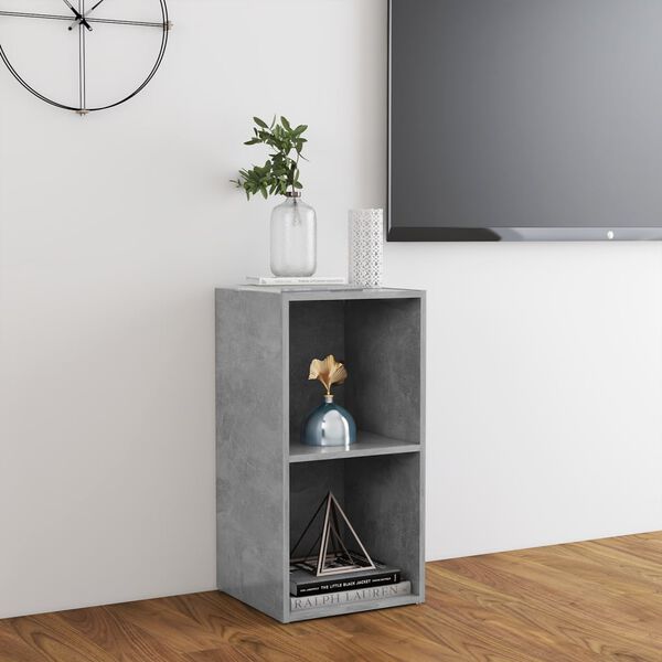 vidaXL Meuble TV gris béton 72x35x36,5 cm bois d’ingénierie