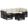 vidaXL Ensemble de canap&eacute; de jardin 7 pc Noir et blanc cr&egrave;me polyrotin