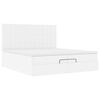 VidaXL Cadre de lit ottoman avec matelas blanc 200x200 cm similicuir
