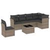 vidaXL Salon de jardin avec coussins 7 pcs gris r&eacute;sine tress&eacute;e