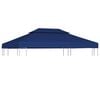 vidaXL Toile sup&eacute;rieure de belv&eacute;d&egrave;re 2 niveaux 310 g/m&sup2; 4x3 m Bleu