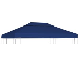 vidaXL Toile sup&eacute;rieure de belv&eacute;d&egrave;re 2 niveaux 310 g/m&sup2; 4x3 m Bleu