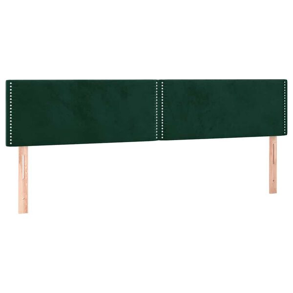 vidaXL T&ecirc;te de lit &agrave; LED Vert fonc&eacute; 160x5x78/88 cm Velours