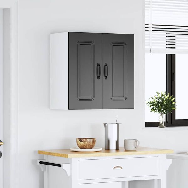 vidaXL Armoire murale de cuisine Kalmar noir bois d'ingénierie