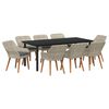 vidaXL Ensemble de salle &agrave; manger pour jardin 9 pc Gris clair