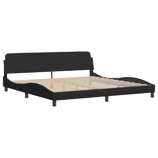 vidaXL Lit avec matelas Hvar noir 200x200 cm tissu