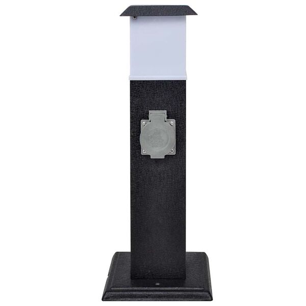 vidaXL Pilier avec lampe pour prise de jardin Noir