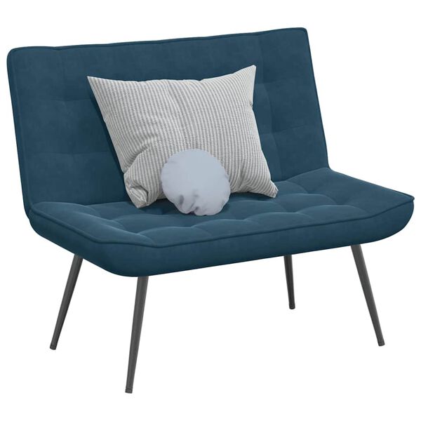 vidaXL Banc bleu 110x74x84 cm velours