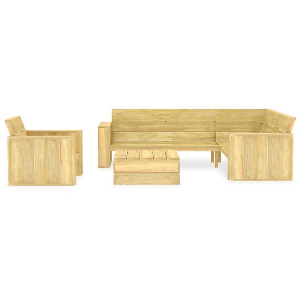 vidaXL Salon de jardin 3 pcs Bois de pin imprégné