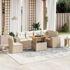vidaXL Salon de jardin avec coussins 7 pcs beige r&eacute;sine tress&eacute;e