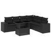 vidaXL Salon de jardin 7 pcs avec coussins noir r&eacute;sine tress&eacute;e