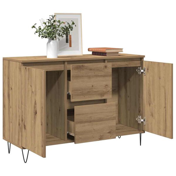 vidaXL Buffet ch&ecirc;ne artisanal 101,5x35x70 cm bois d'ing&eacute;nierie