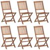 vidaXL Chaises pliables de jardin lot de 6 avec coussins Bois d'acacia