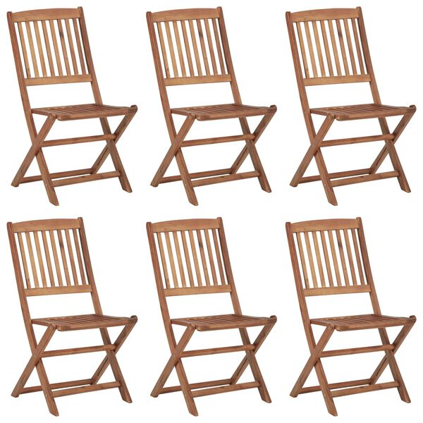 vidaXL Chaises pliables de jardin lot de 6 avec coussins Bois d'acacia