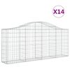 vidaXL Paniers &agrave; gabions arqu&eacute;s 14 pcs 200x30x80/100 cm Fer galvanis&eacute;