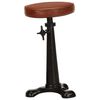 vidaXL Tabourets de bar lot de 2 marron cuir véritable et fonte