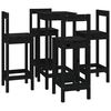 vidaXL Ensemble de bar 5 pcs Noir Bois de pin massif