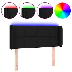 vidaXL T&ecirc;te de lit &agrave; LED Noir 83x16x78/88 cm Tissu
